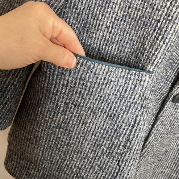 Vintage Harris Tweed Sport Coat Mens 44S Grey Blue Wool Retro Blazer Jacket - Picture 7 of 15
